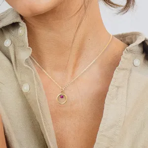 Golden Birthstone Charm Necklace