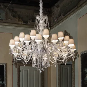 Handmade High Quality Contemporary Ceiling Pendant Chandelier With 24 Shades And Murano Glass