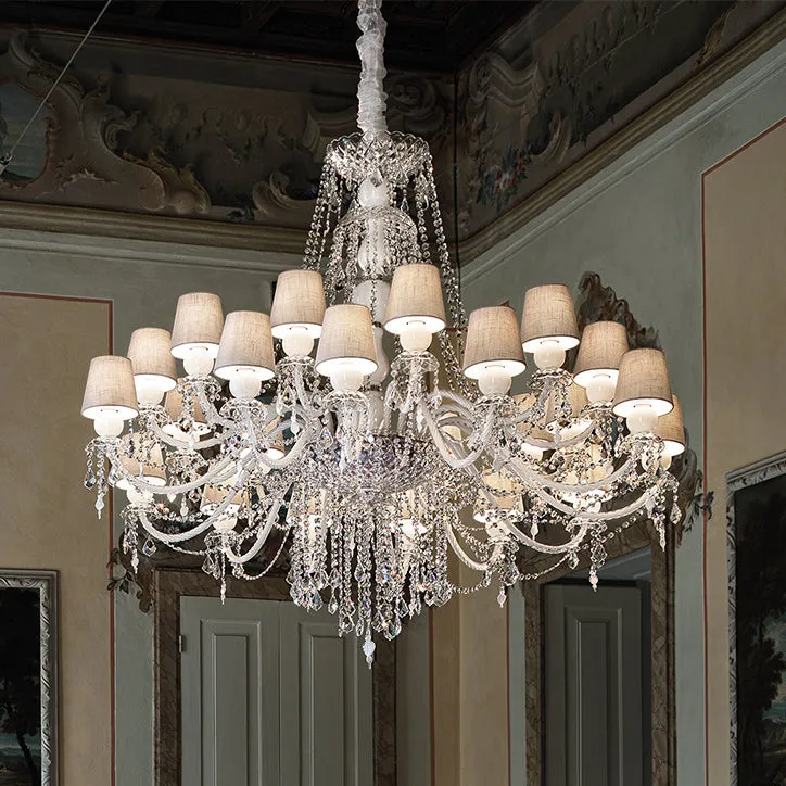 Handmade High Quality Contemporary Ceiling Pendant Chandelier With 24 Shades And Murano Glass