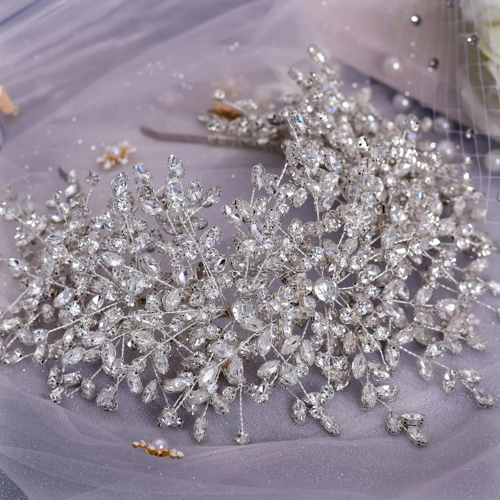 Handmade Rhinestone Queen Wedding Crown
