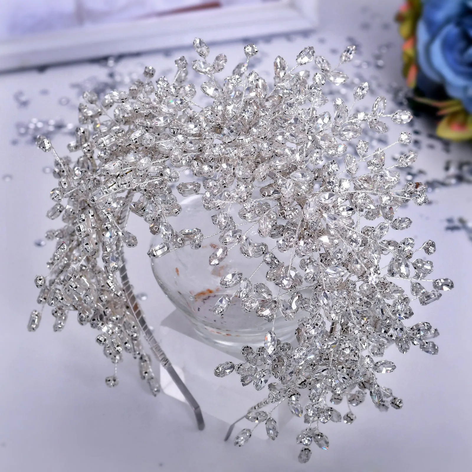 Handmade Rhinestone Queen Wedding Crown
