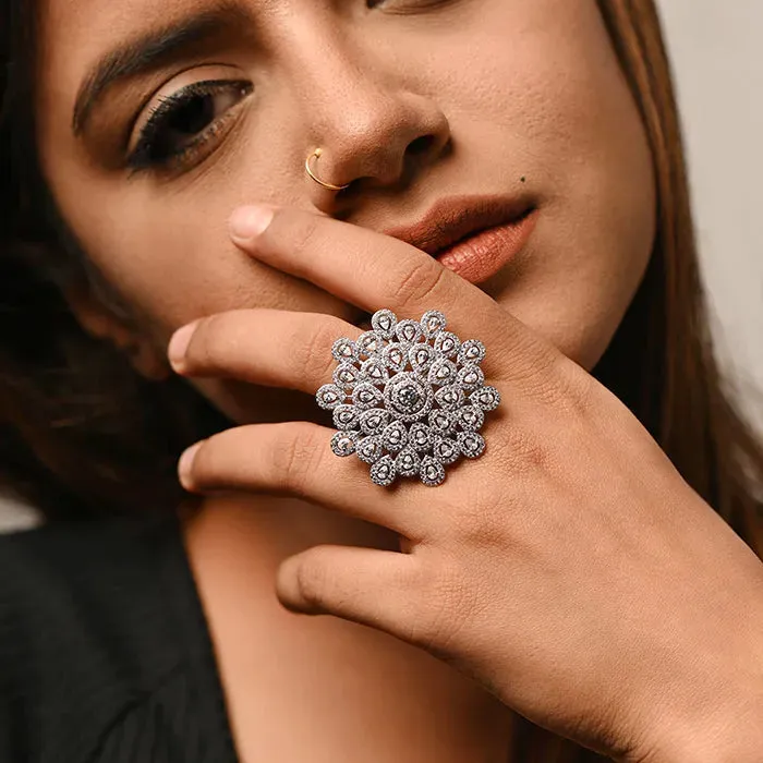 Harmonious Bloom Silver Ring