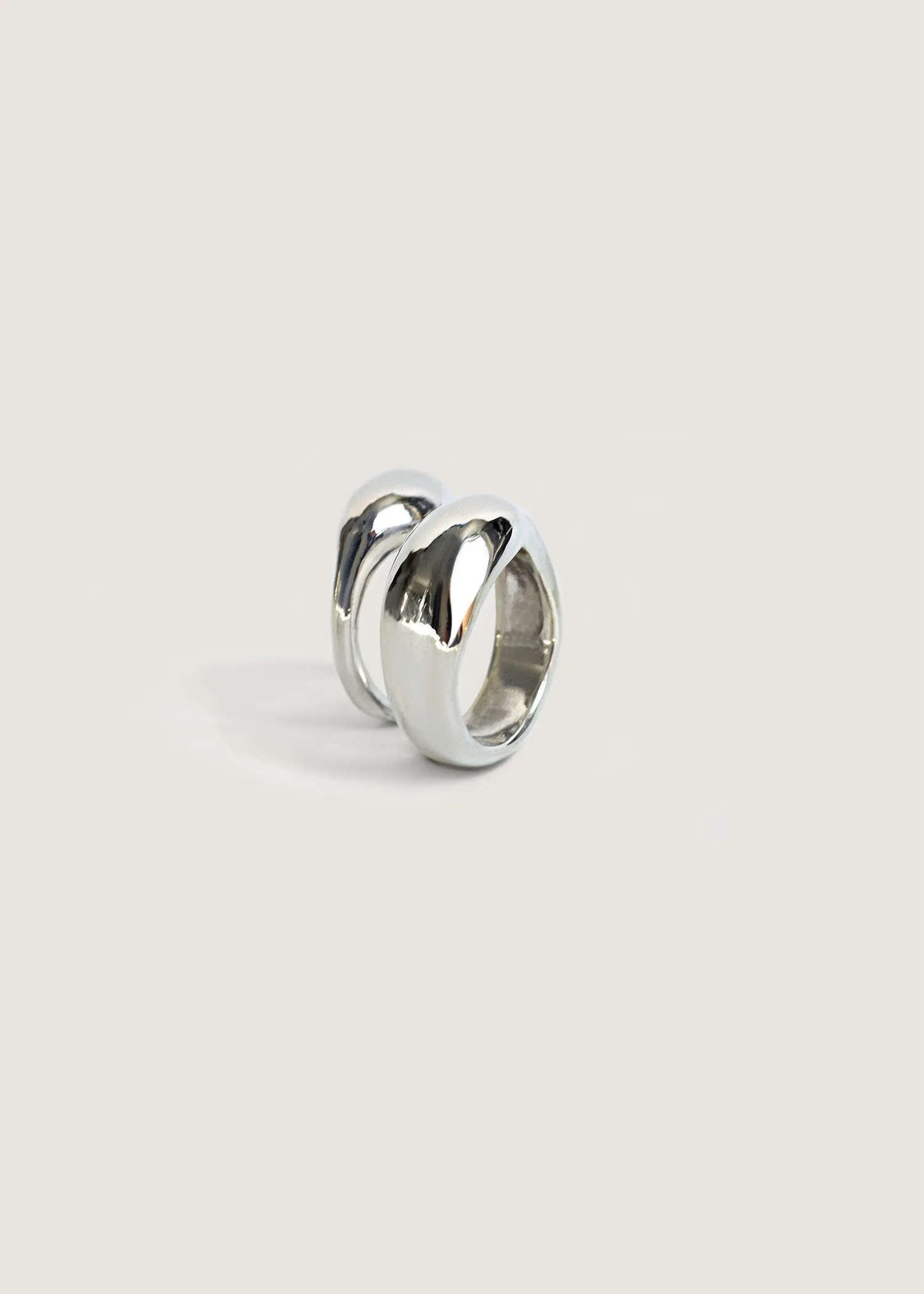 Hera Sculptural Ring Stack Silver