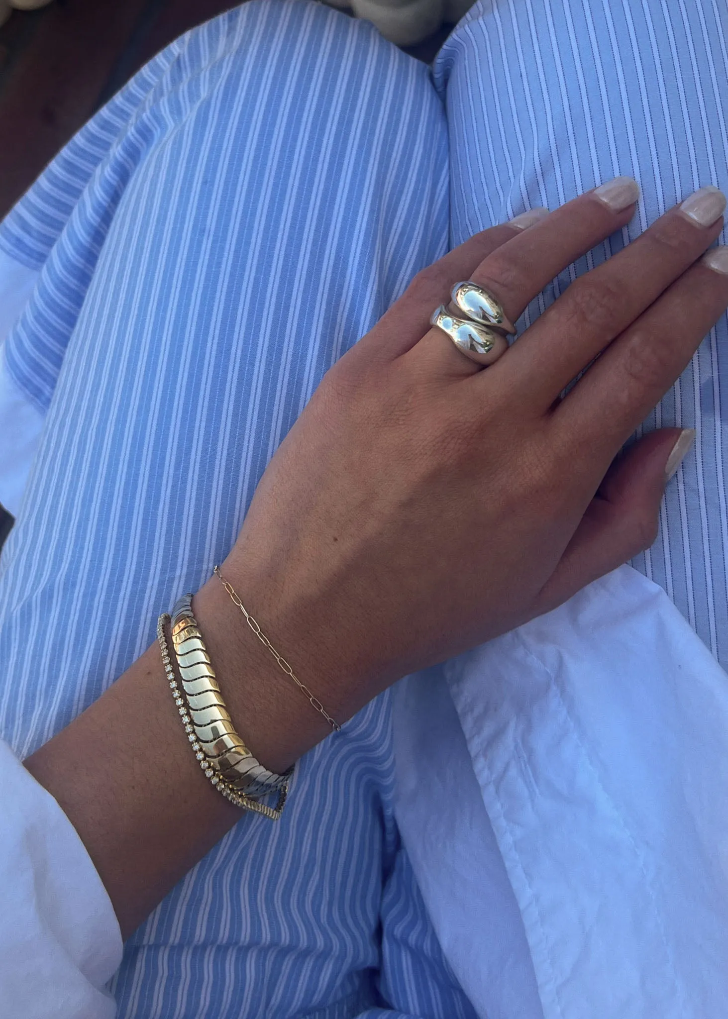 Hera Sculptural Ring Stack Silver