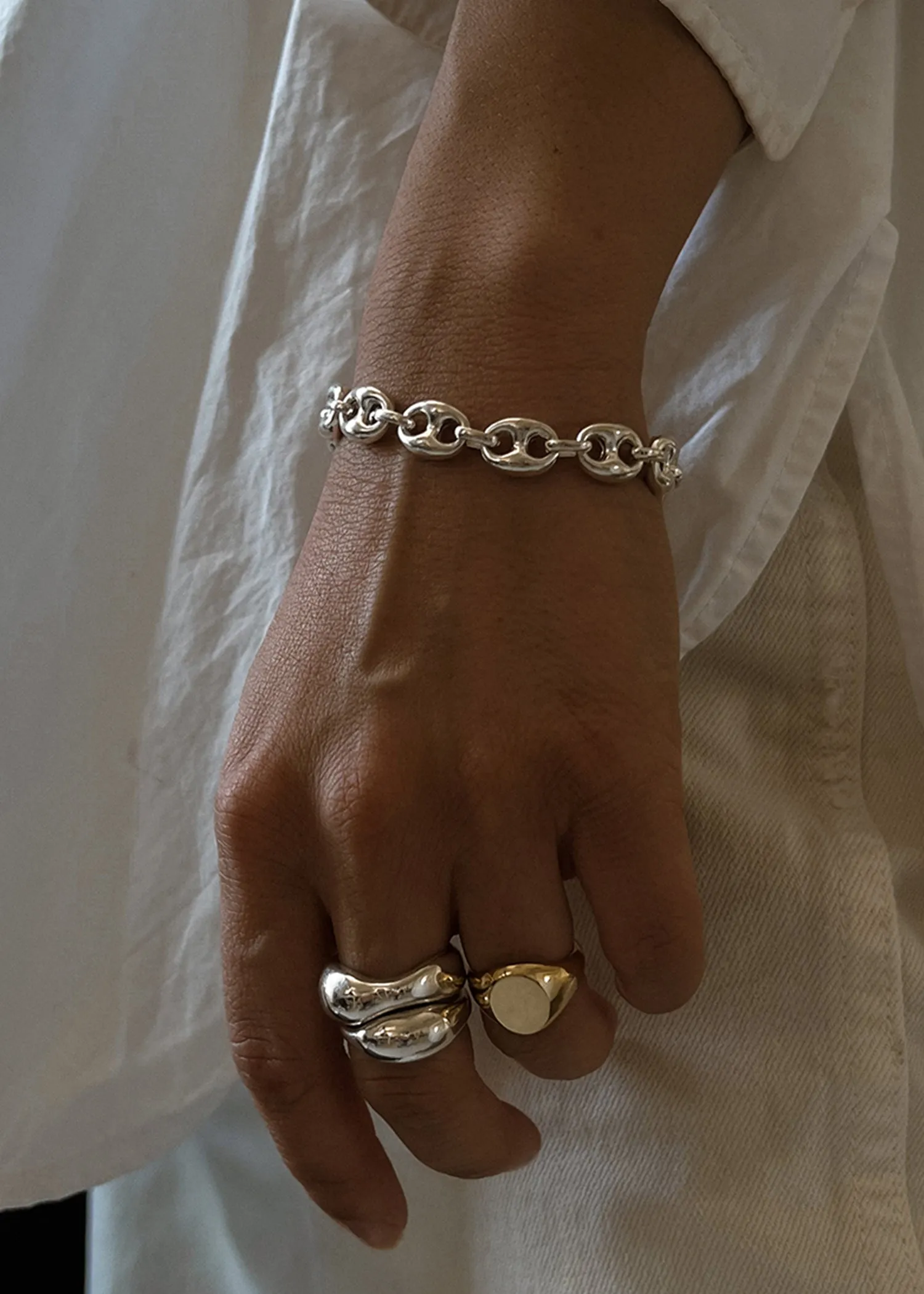 Hera Sculptural Ring Stack Silver