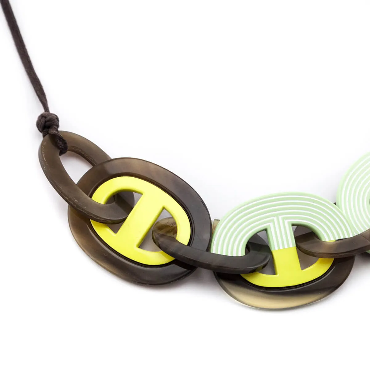 Hermes Horn, Yellow & Green Karamba Necklace