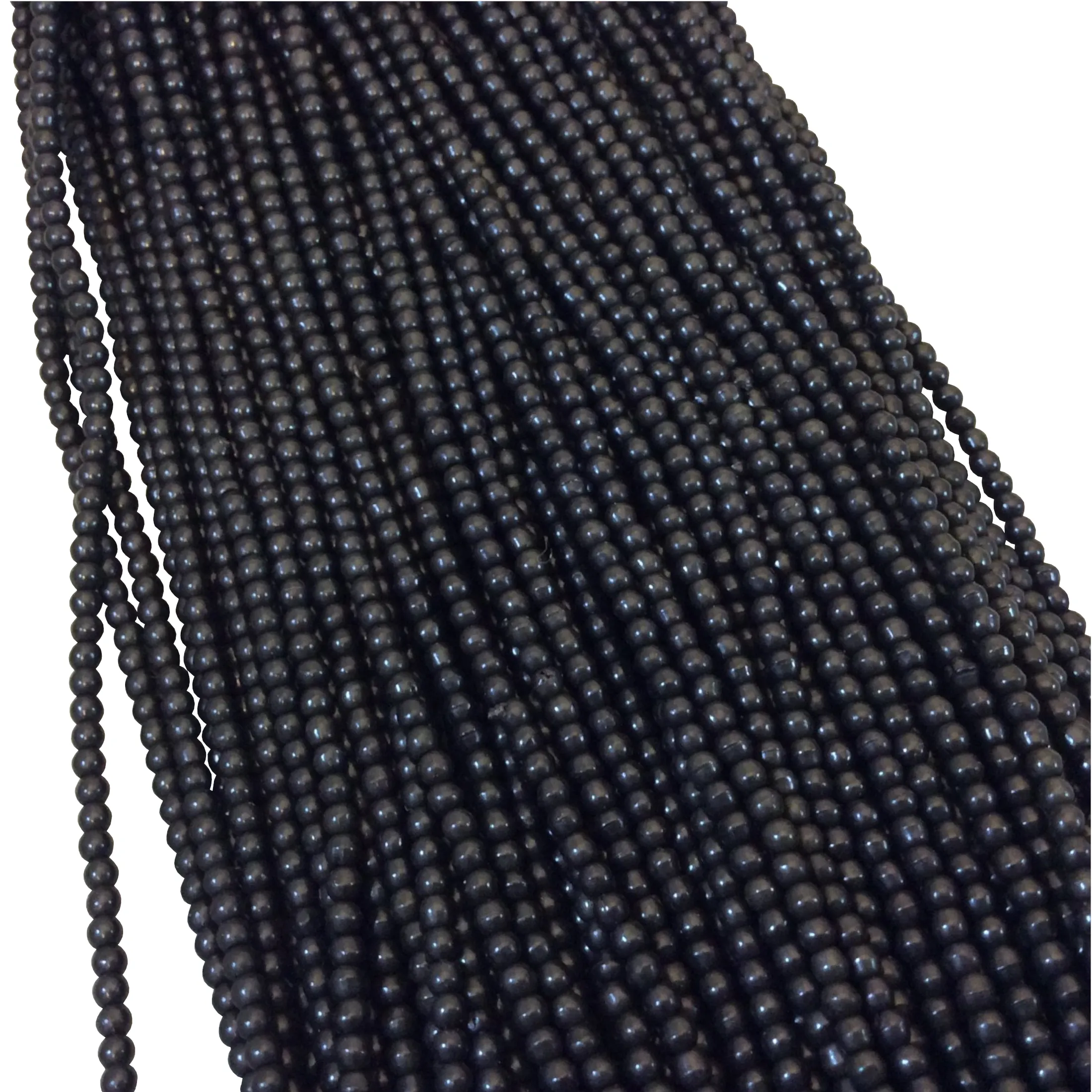Howlite Beads 2mm Dyed Jet Black  - Smooth Round Natural Semi-Precious Gemstone Sold by 15.5" Strands (Approx. 185 Beads).