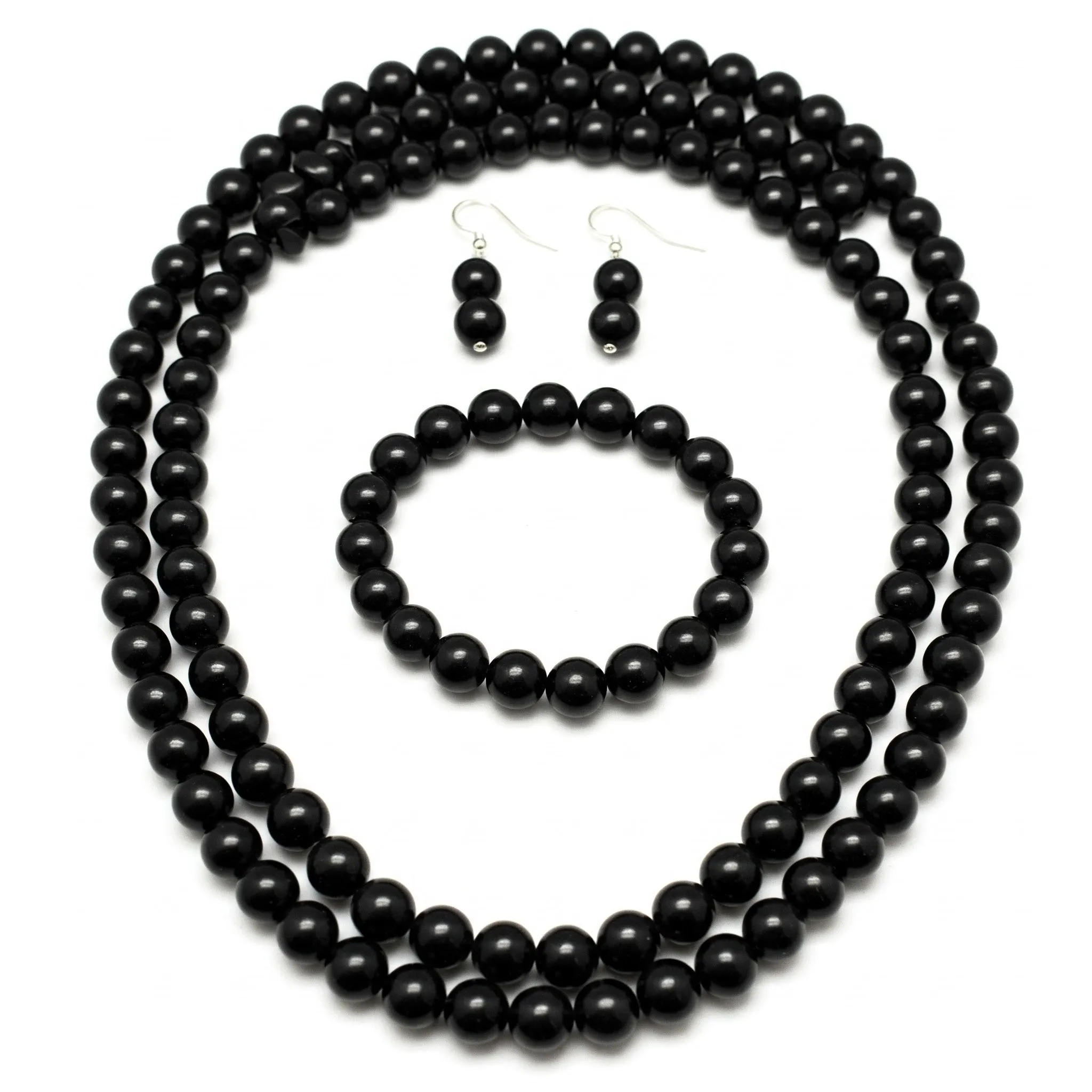 Howlite Beads 2mm Dyed Jet Black  - Smooth Round Natural Semi-Precious Gemstone Sold by 15.5" Strands (Approx. 185 Beads).
