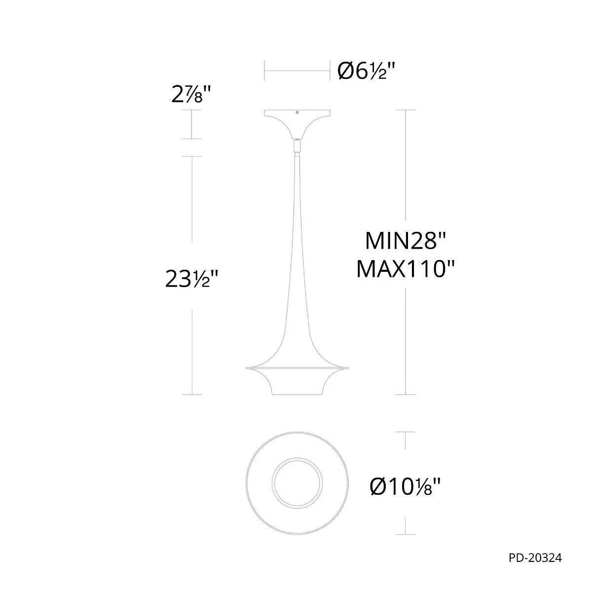 Hugo 10 in. LED Pendant Light Brushed Nickel finish