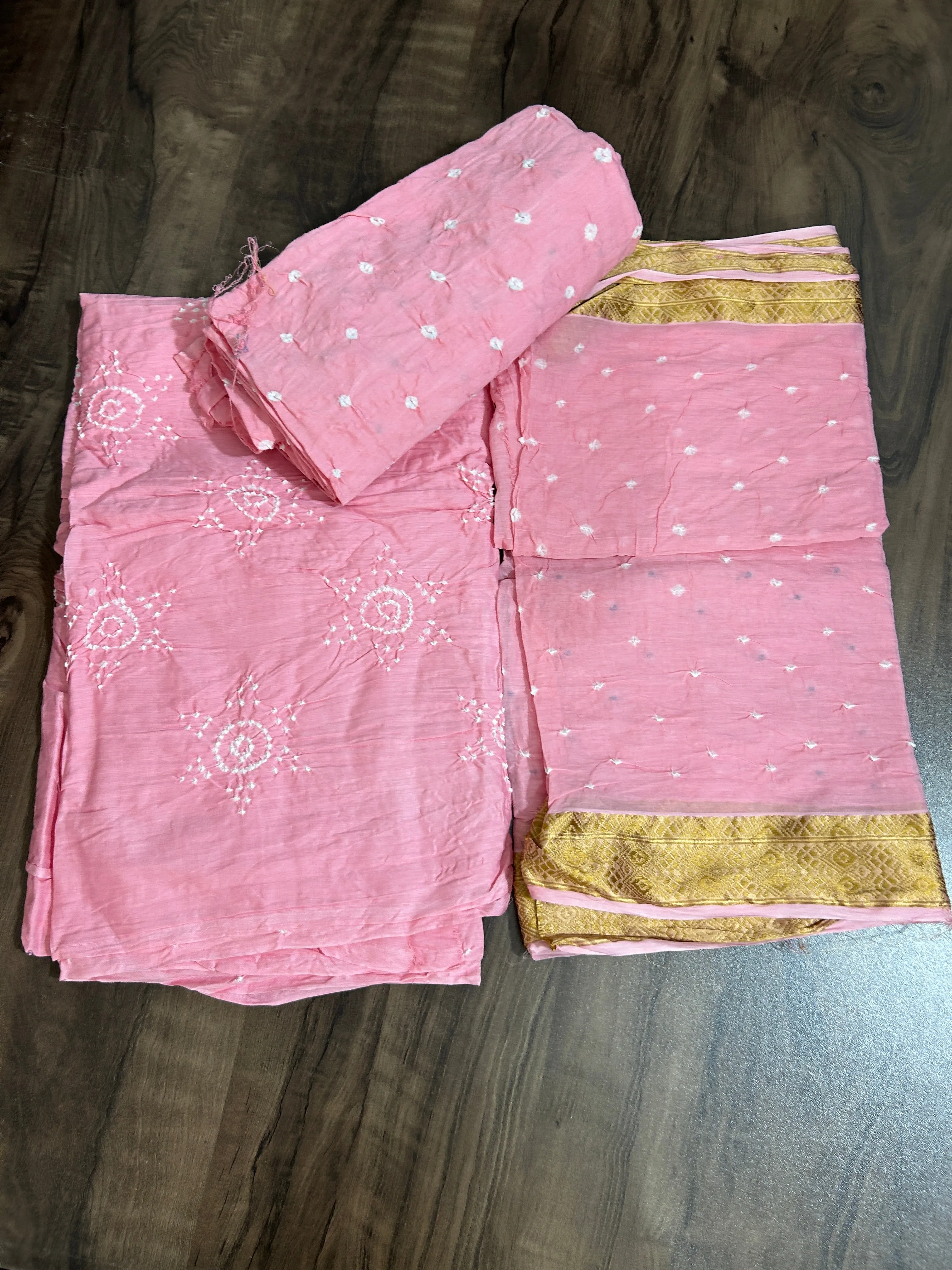 Intricate Bandhej Cotton Dress Material