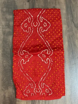 Intricate Bandhej Satin Cotton Top Fabric