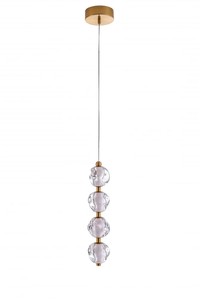 Jackie 4 Light LED Pendant in Satin Brass
