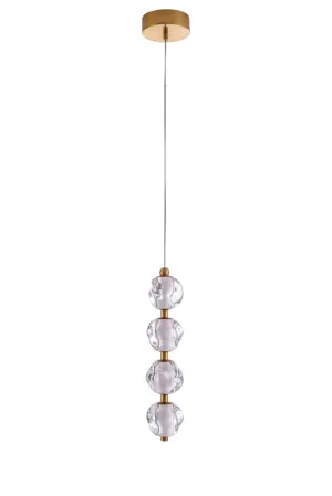 Jackie 4 Light LED Pendant in Satin Brass