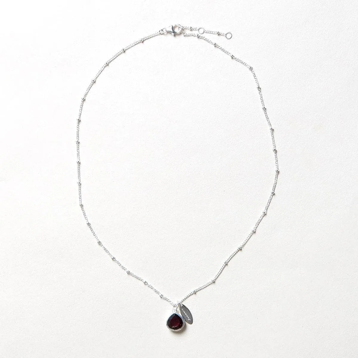 January Garnet Birthstone Necklace