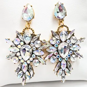 Jasmine - Rhinestone Statement Earrings (AB)