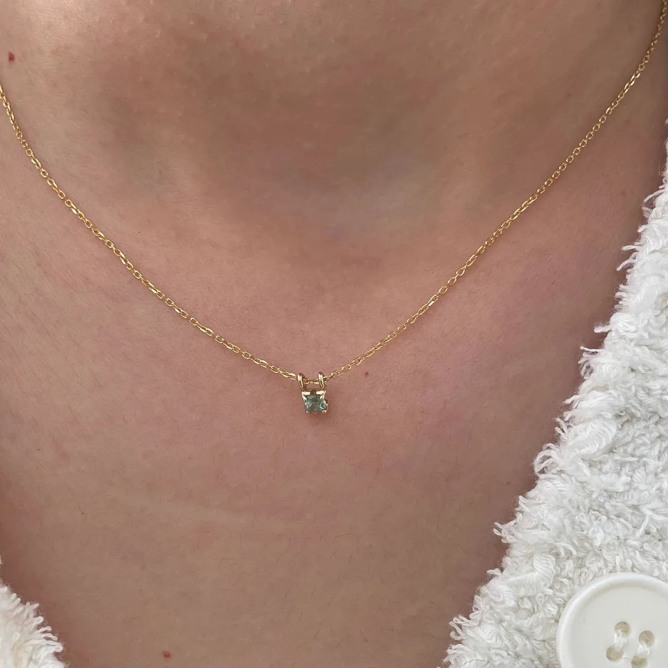 Jennie Kwon Designs Green Sapphire Petite Era Necklace 16"
