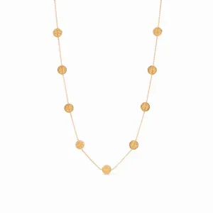 Julie Vos, Valencia Delicate Station Necklace - Gold Coin