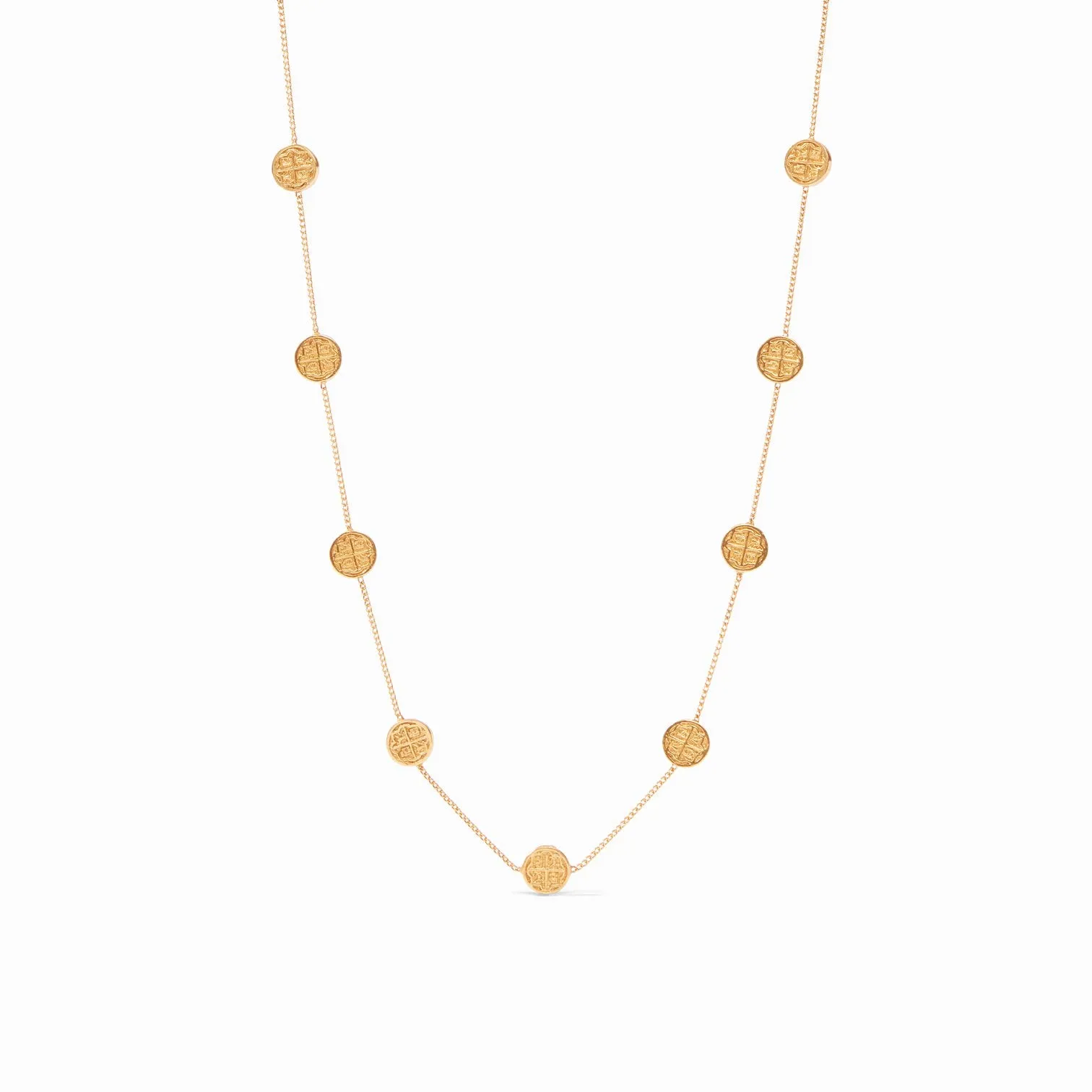 Julie Vos, Valencia Delicate Station Necklace - Gold Coin