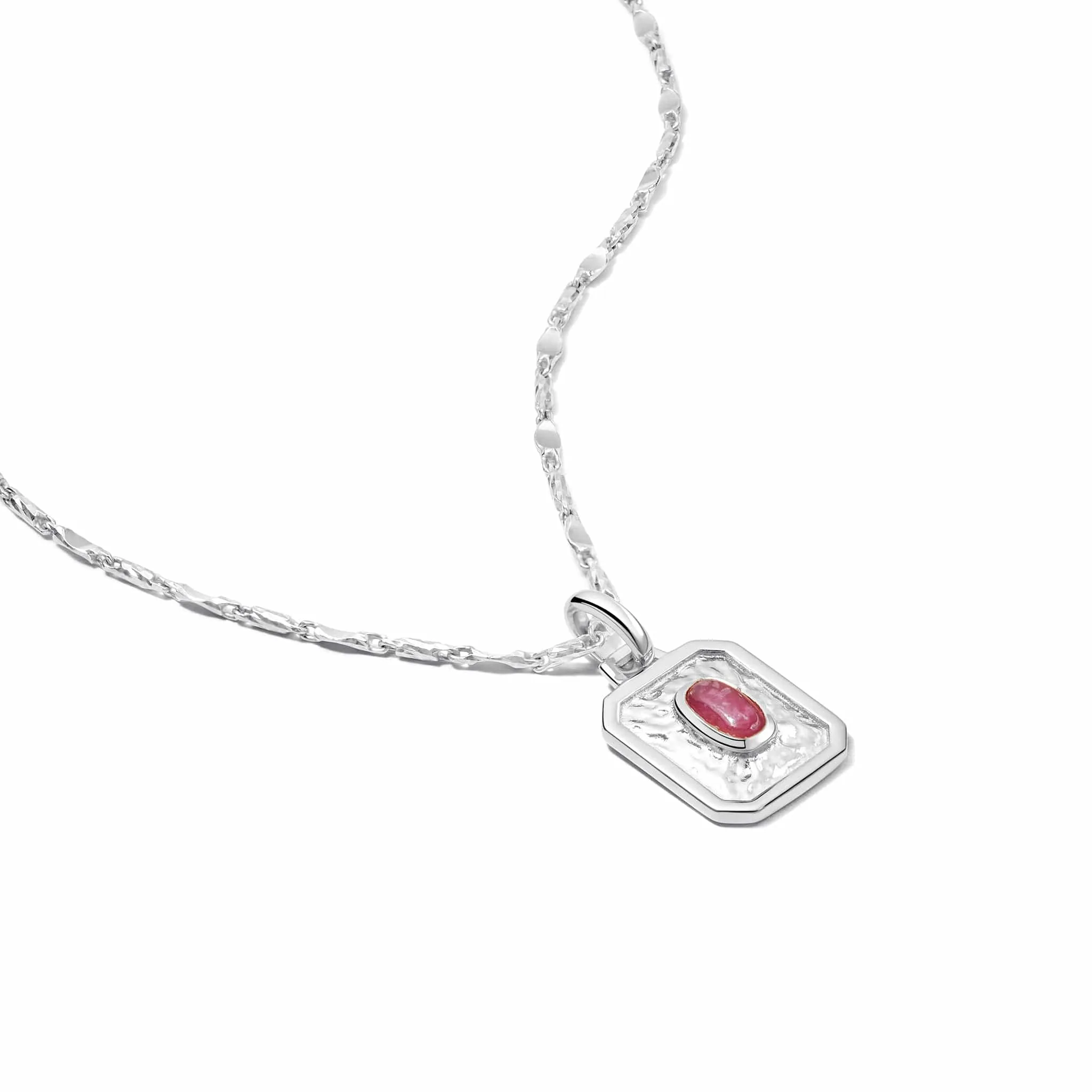 July Ruby Birthstone Necklace Sterling Silver