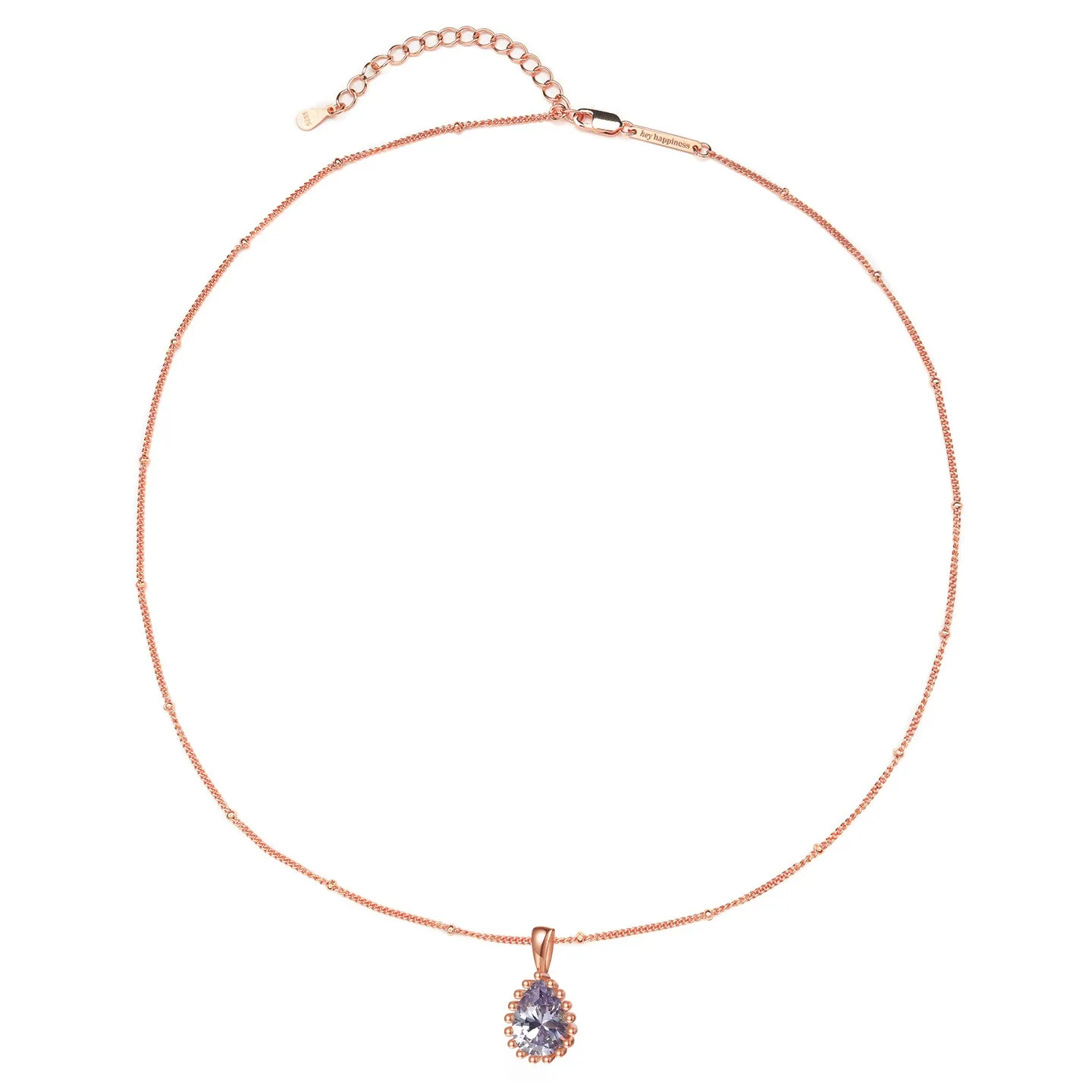 June Alexandrite Birthstone Necklace Sterling Silver
