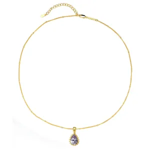 June Alexandrite Birthstone Necklace Sterling Silver