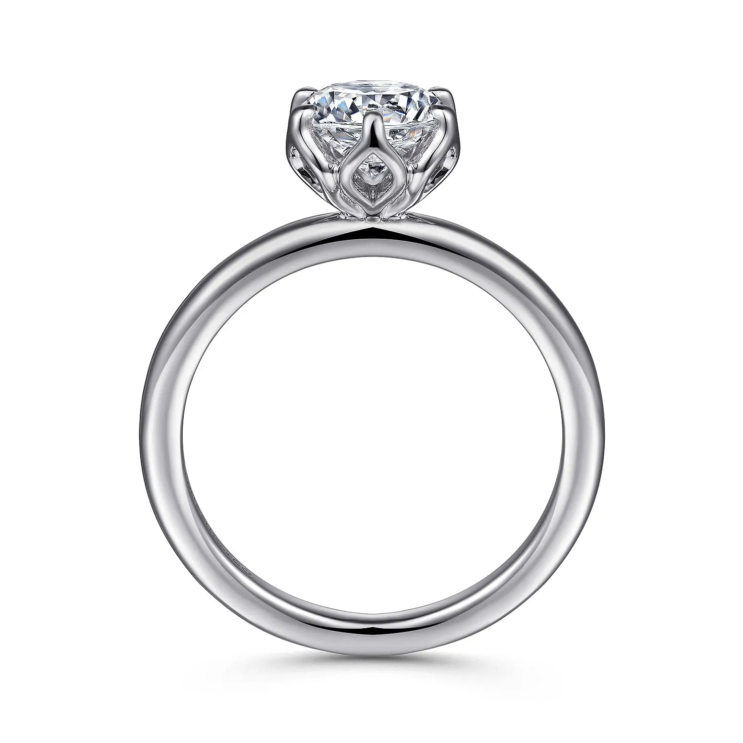 Kamera - 14K White Gold Round Solitaire Engagement Ring