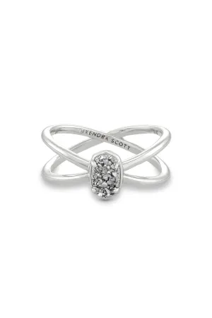 Kendra Scott: Emilie Silver Double Band Ring - Platinum  Drusy