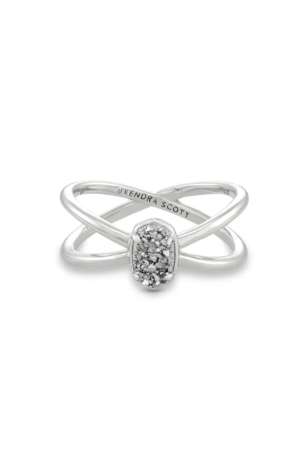 Kendra Scott: Emilie Silver Double Band Ring - Platinum  Drusy