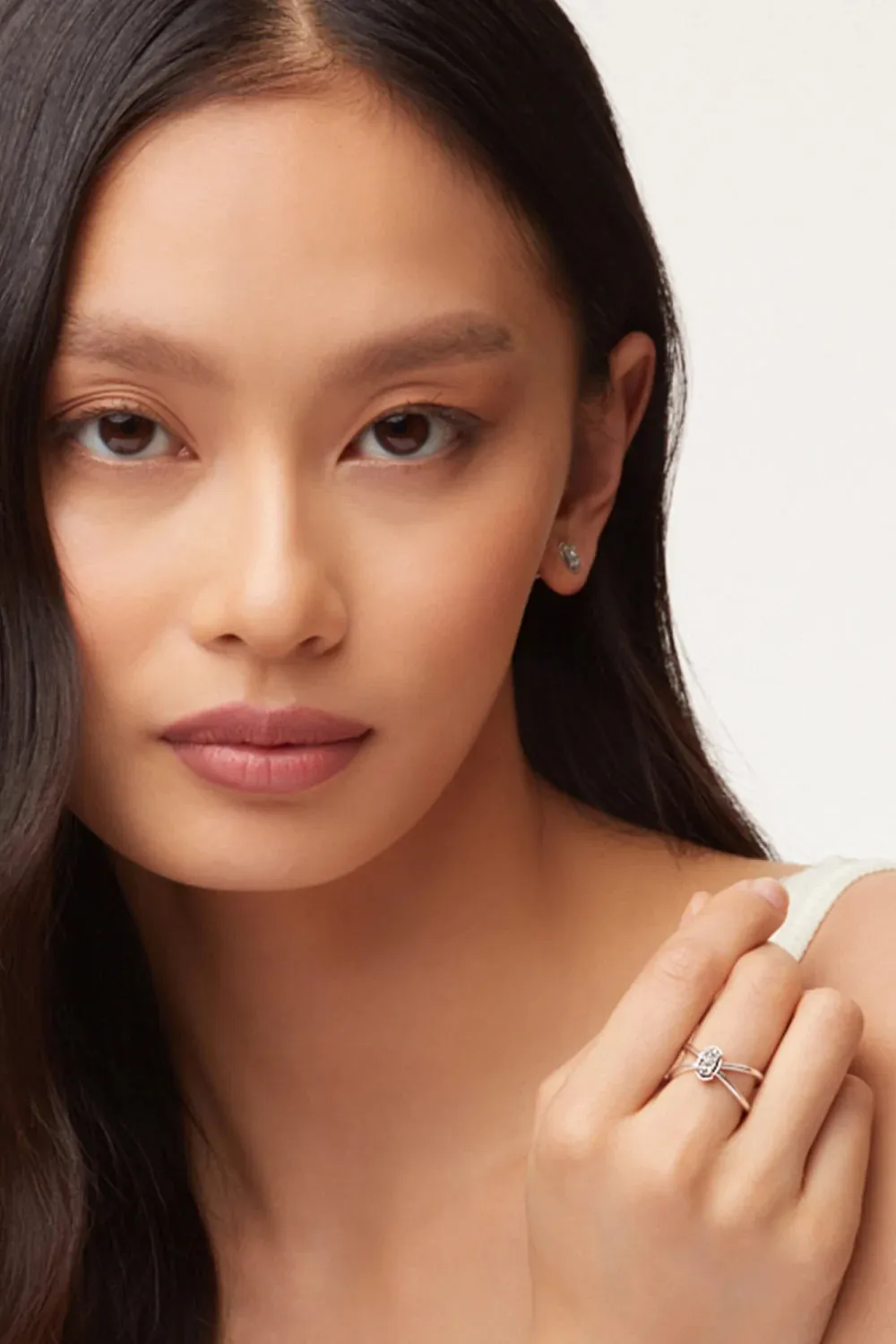 Kendra Scott: Emilie Silver Double Band Ring - Platinum  Drusy