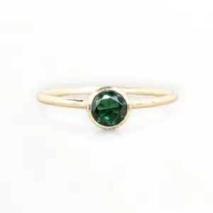 Lab Emerald Stacking Ring in 14K Gold Filled // 5mm Faceted Gemstone May Birthstone