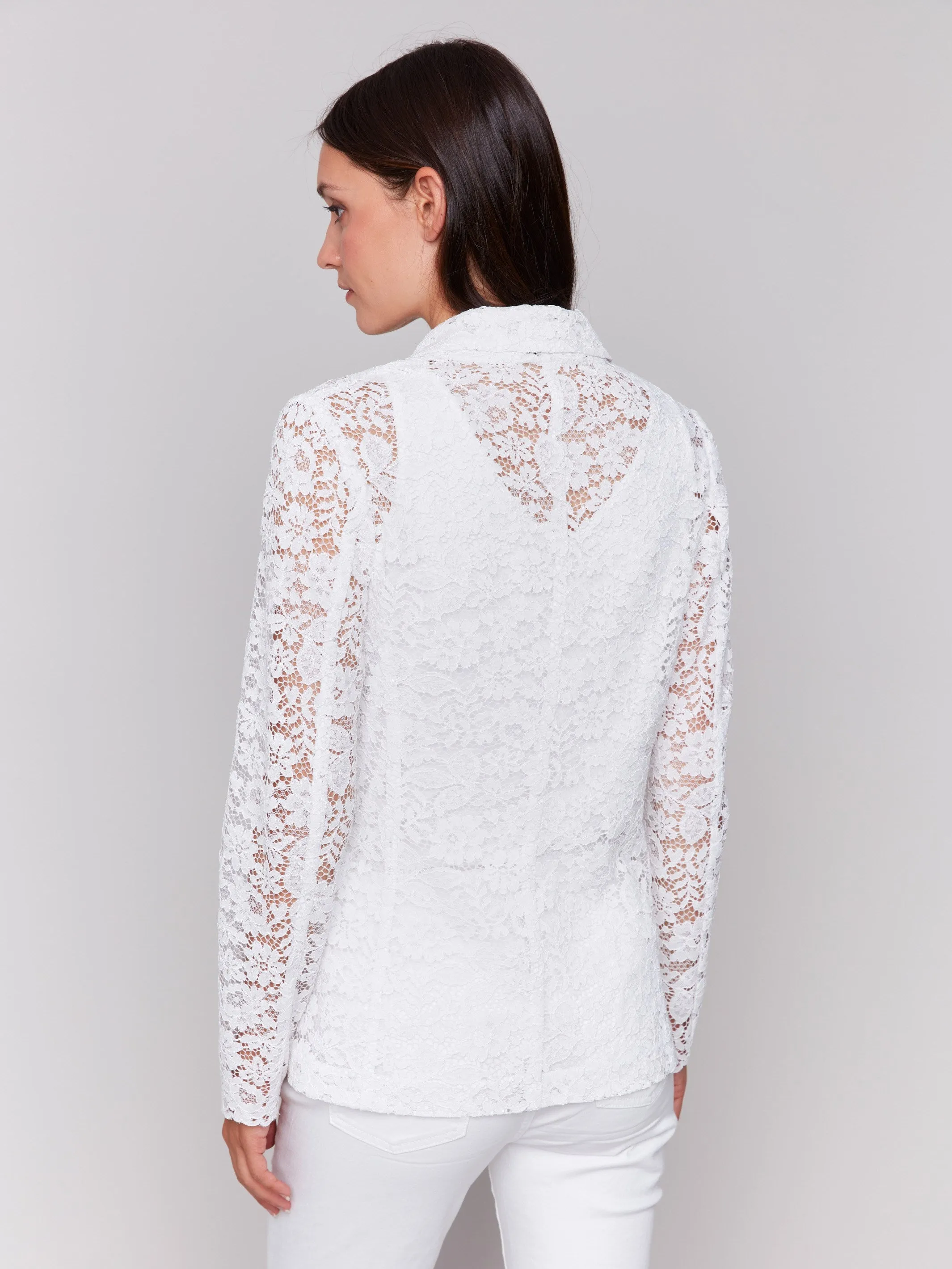 Lace Blazer - White