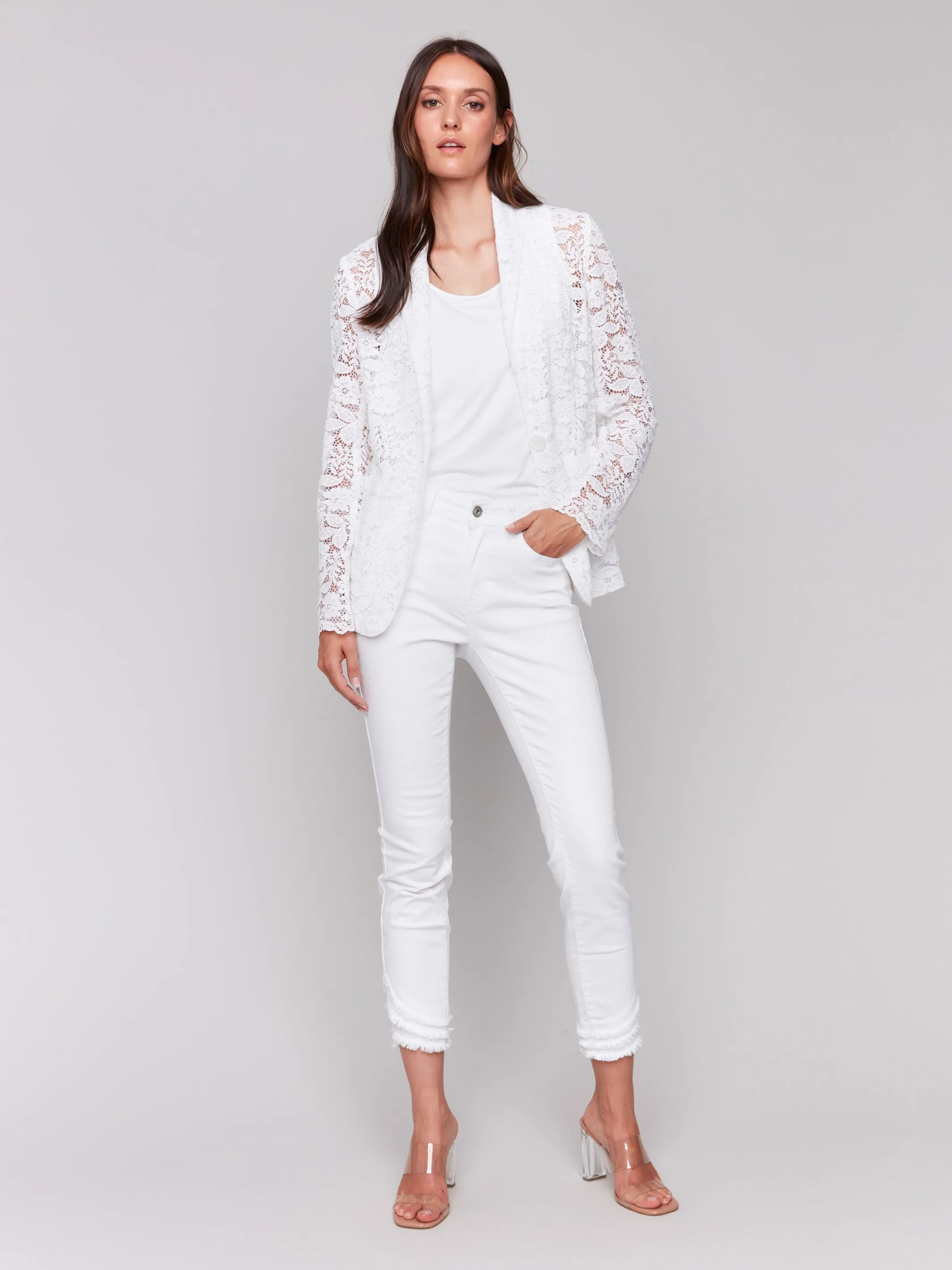 Lace Blazer - White