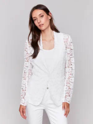 Lace Blazer - White