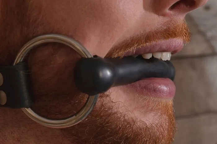 Leather O Ring Rod Gag Black