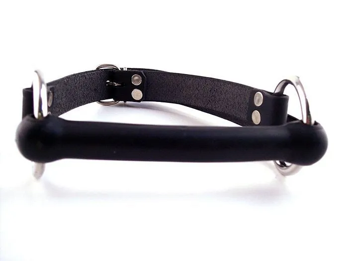 Leather O Ring Rod Gag Black