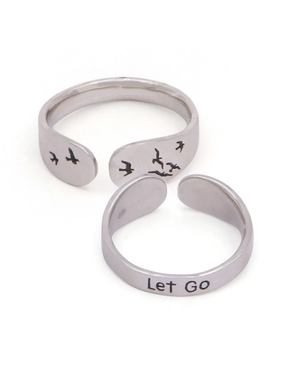 Let Go Sterling Silver Mantra Ring