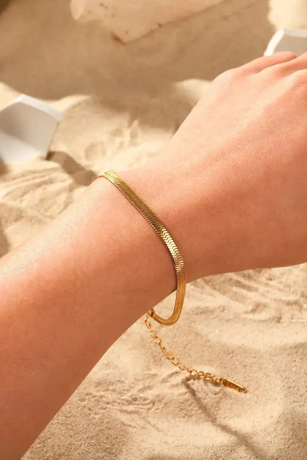 LOVCIA Herringbone Chain Stainless Steel Bracelet