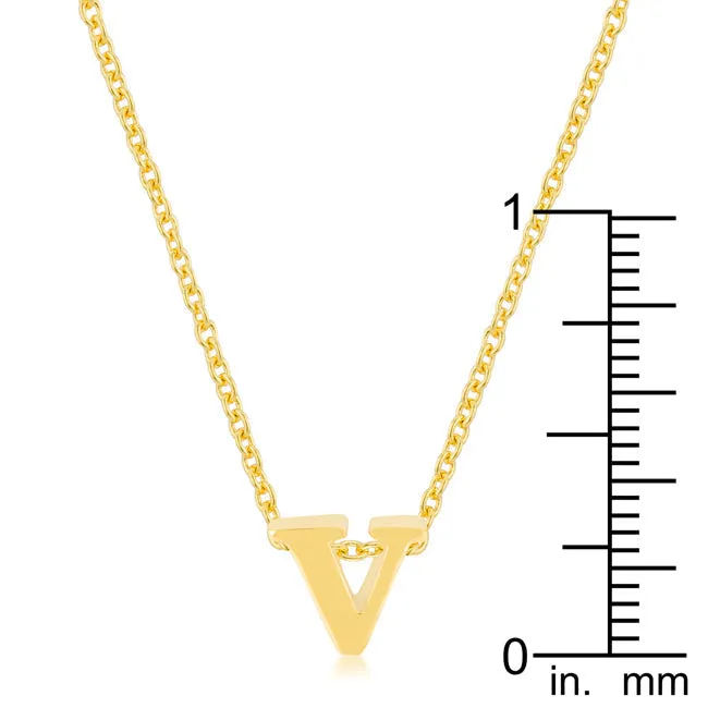 LOVCIA Radiant Gold Tone Initial V Necklace