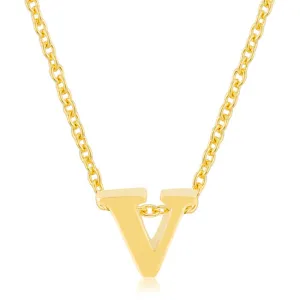 LOVCIA Radiant Gold Tone Initial V Necklace