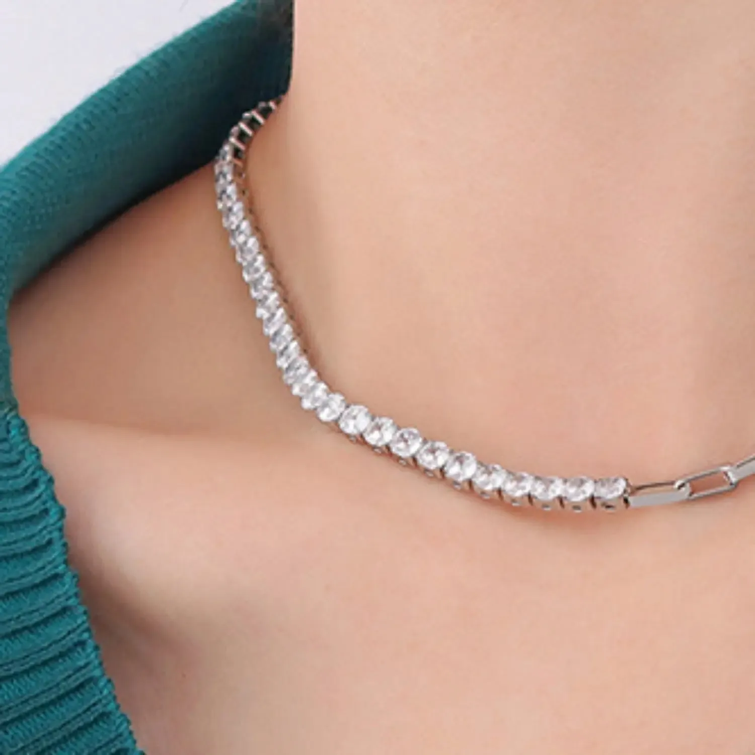 LOVCIA Zircon Titanium Steel Necklace