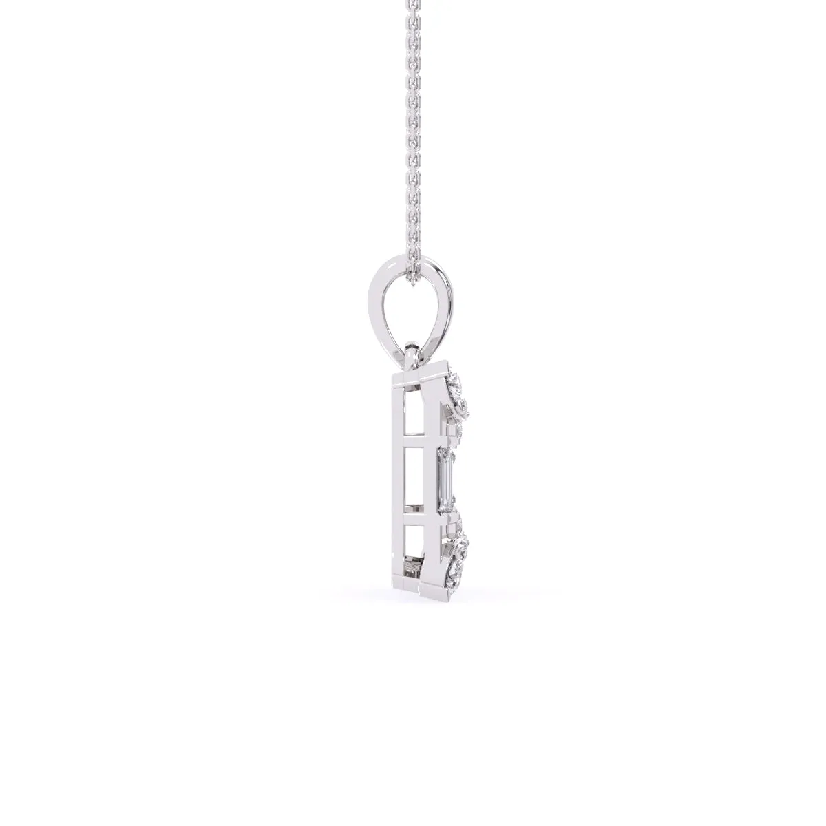 Luxurious Diamond Square Charm Pendant