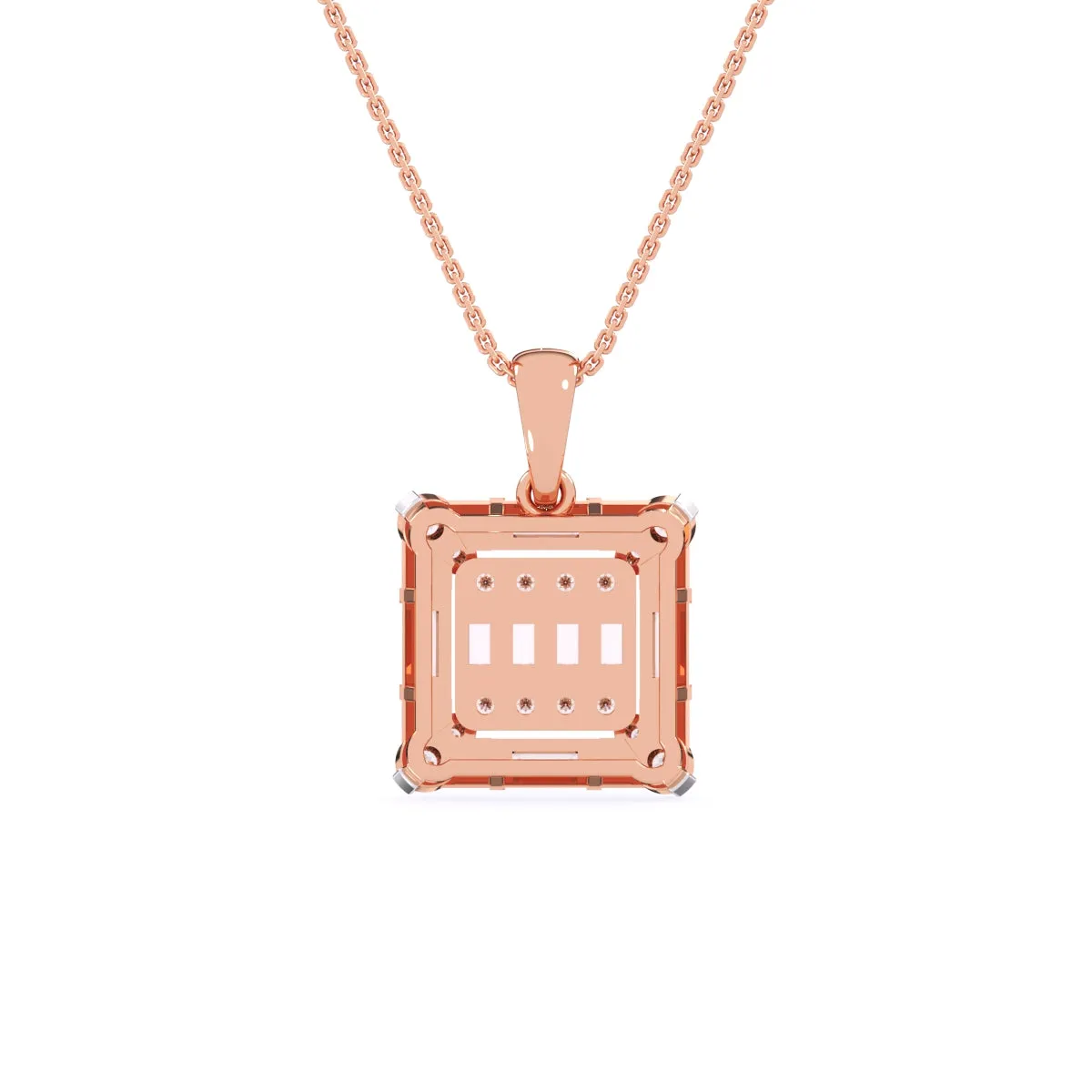 Luxurious Diamond Square Charm Pendant