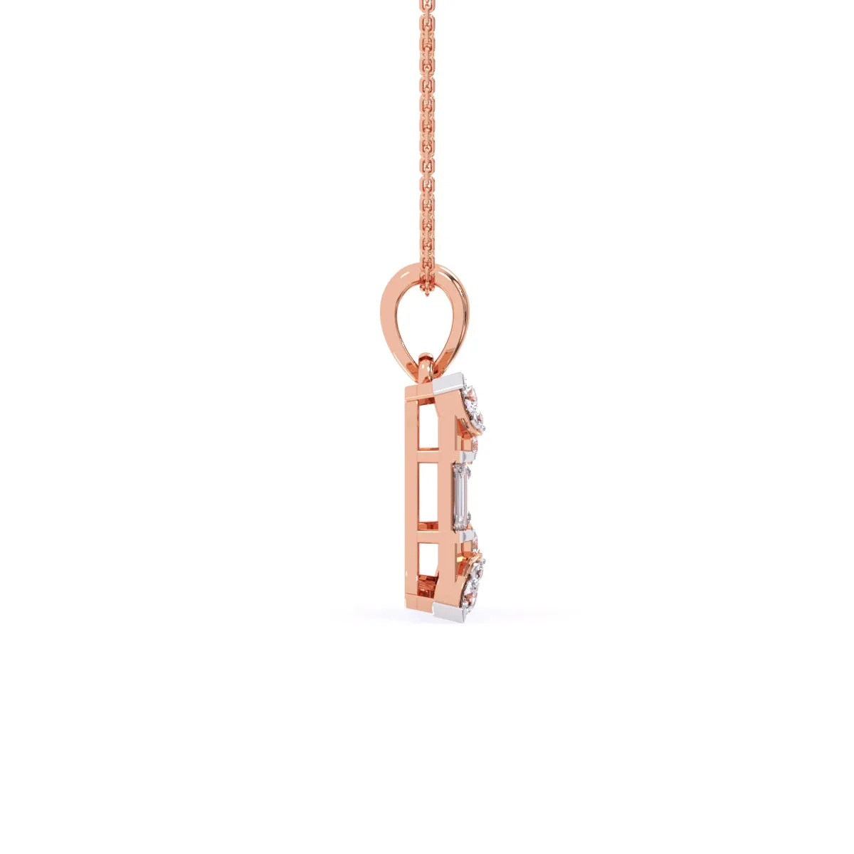 Luxurious Diamond Square Charm Pendant