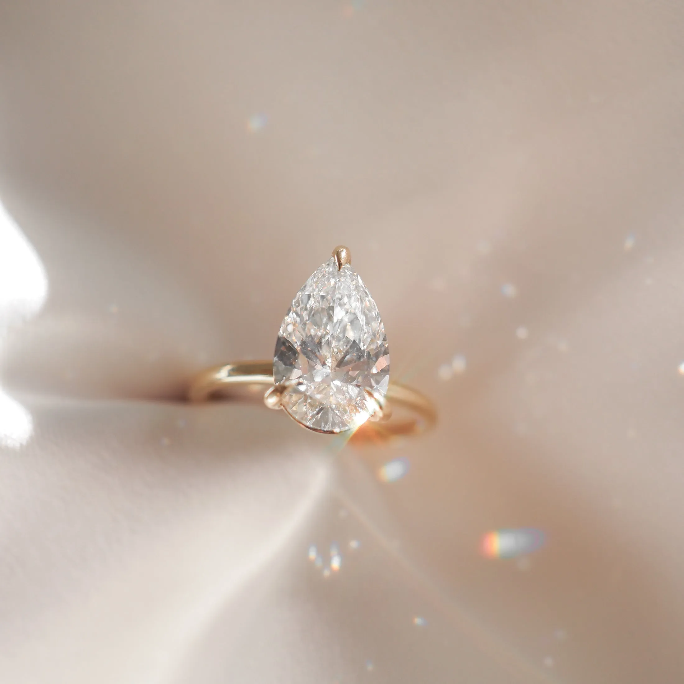 Lyla | 3ct Pear Solitaire Lab-Grown Diamond Engagement Ring