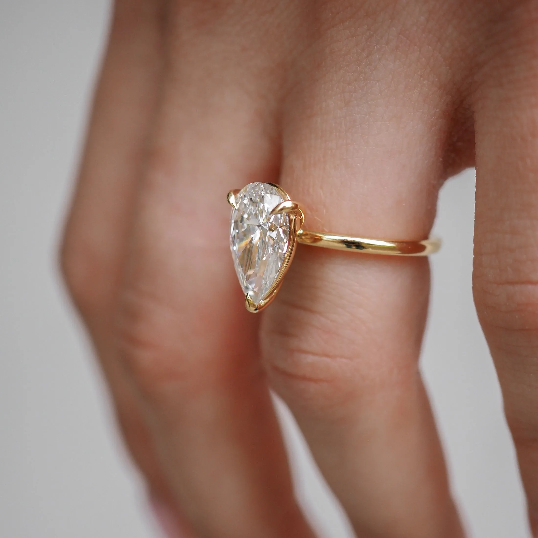 Lyla | 3ct Pear Solitaire Lab-Grown Diamond Engagement Ring