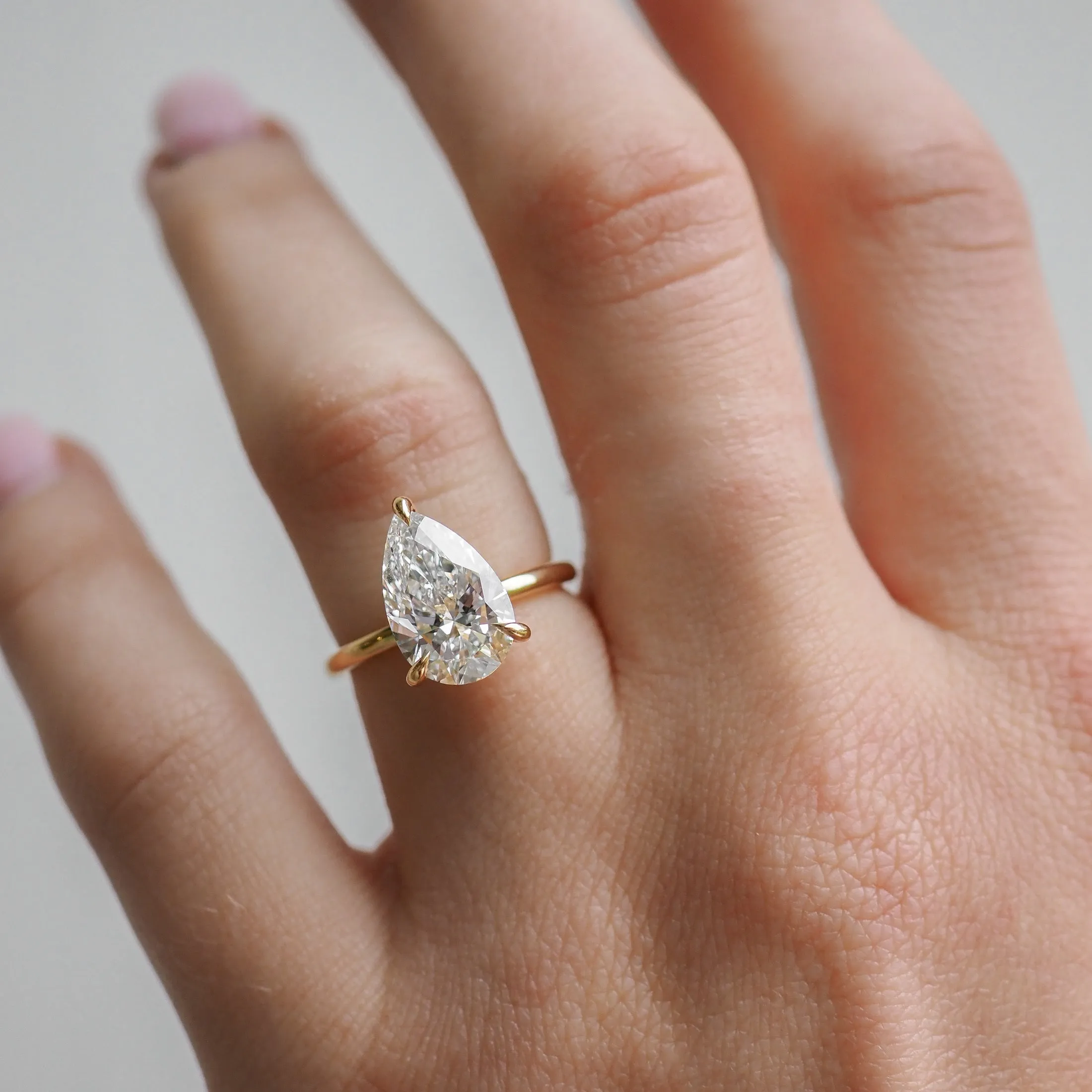 Lyla | 3ct Pear Solitaire Lab-Grown Diamond Engagement Ring