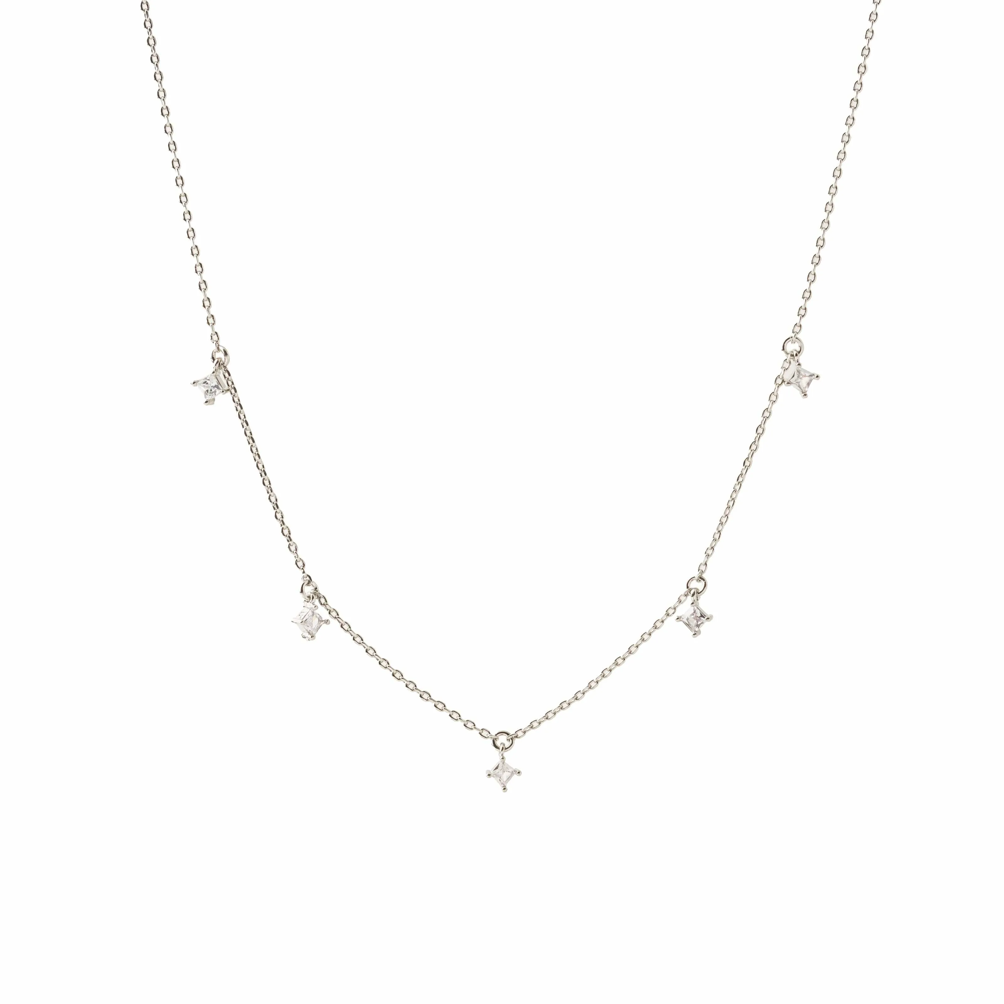 Lyra Cubic Zirconia Necklace Silver