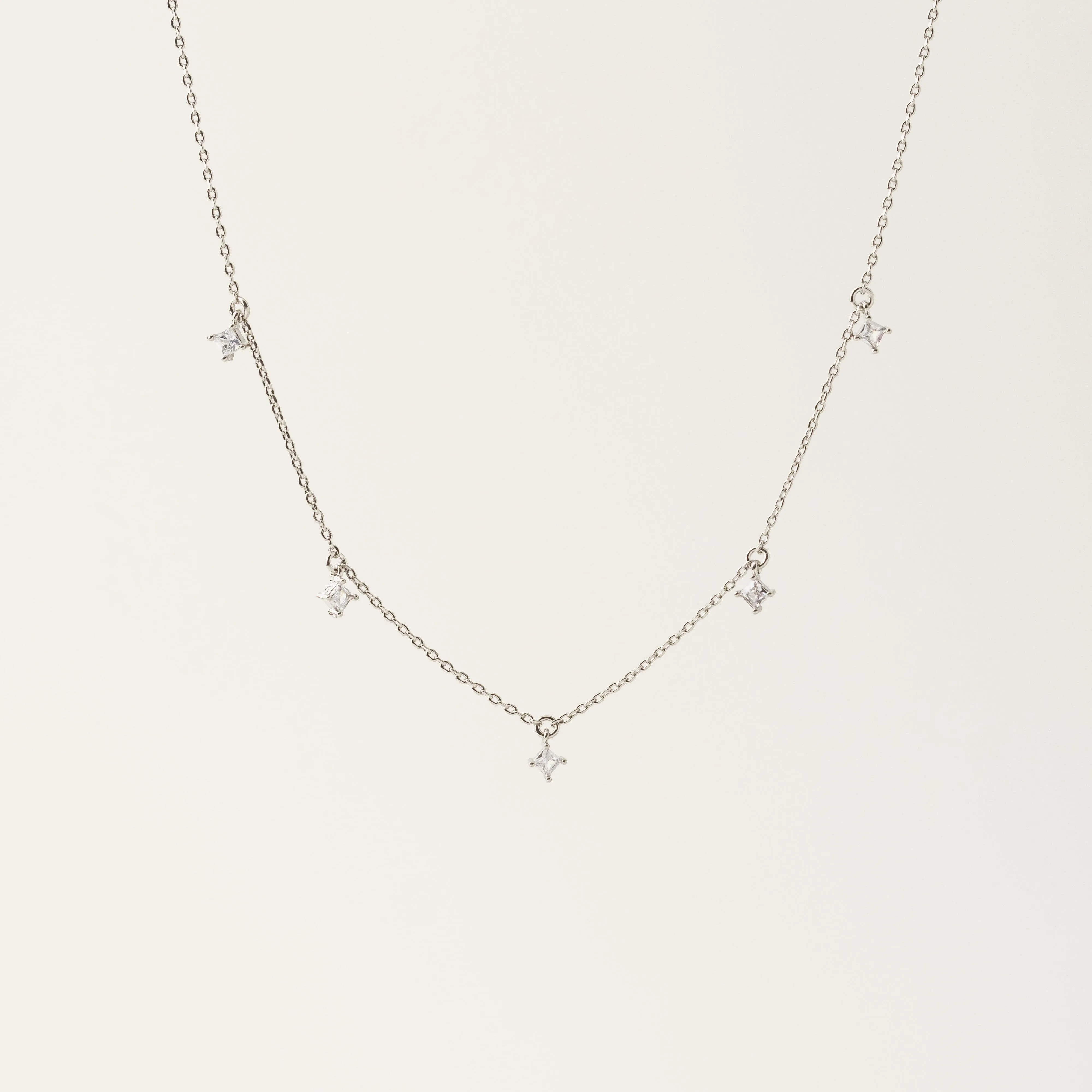 Lyra Cubic Zirconia Necklace Silver