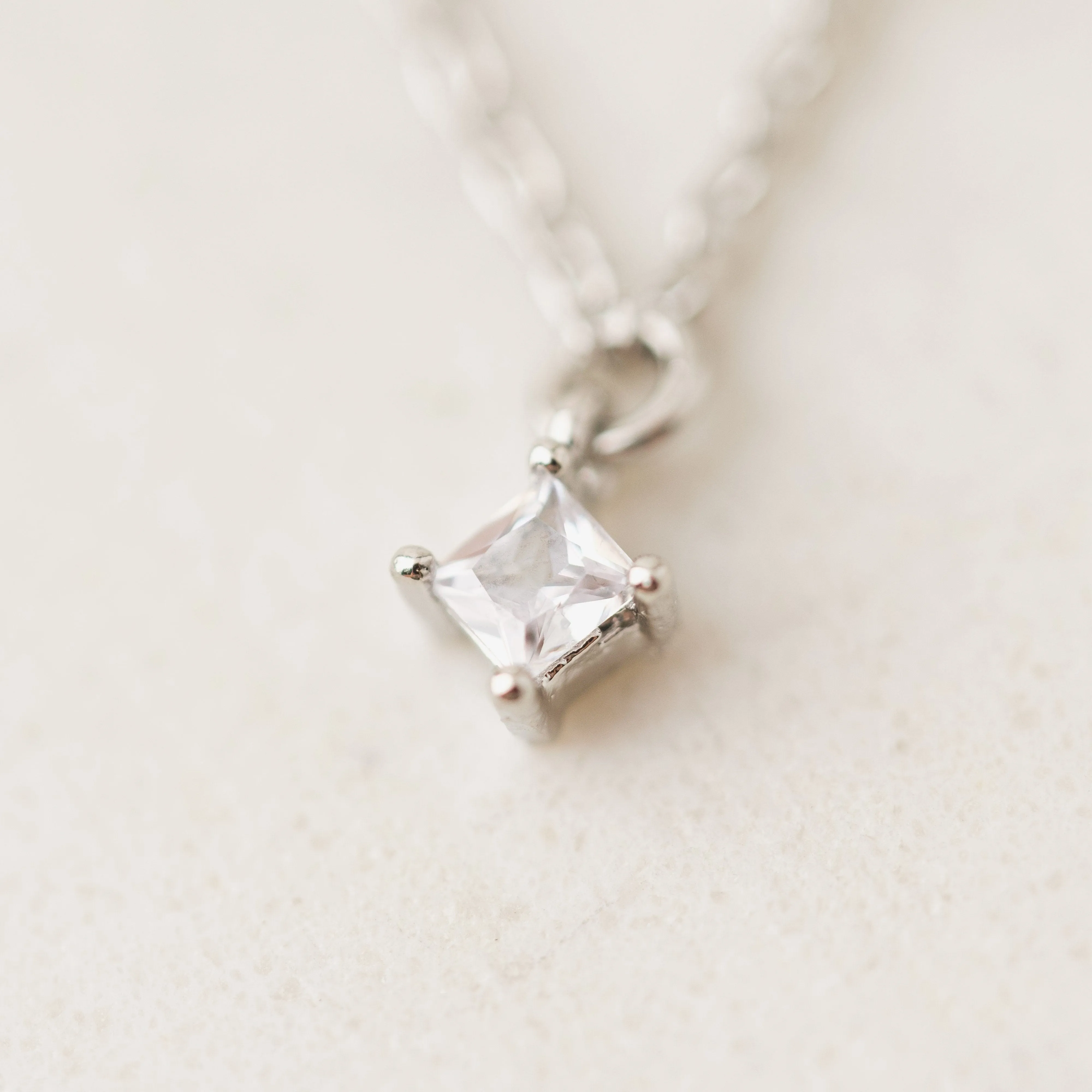 Lyra Cubic Zirconia Necklace Silver