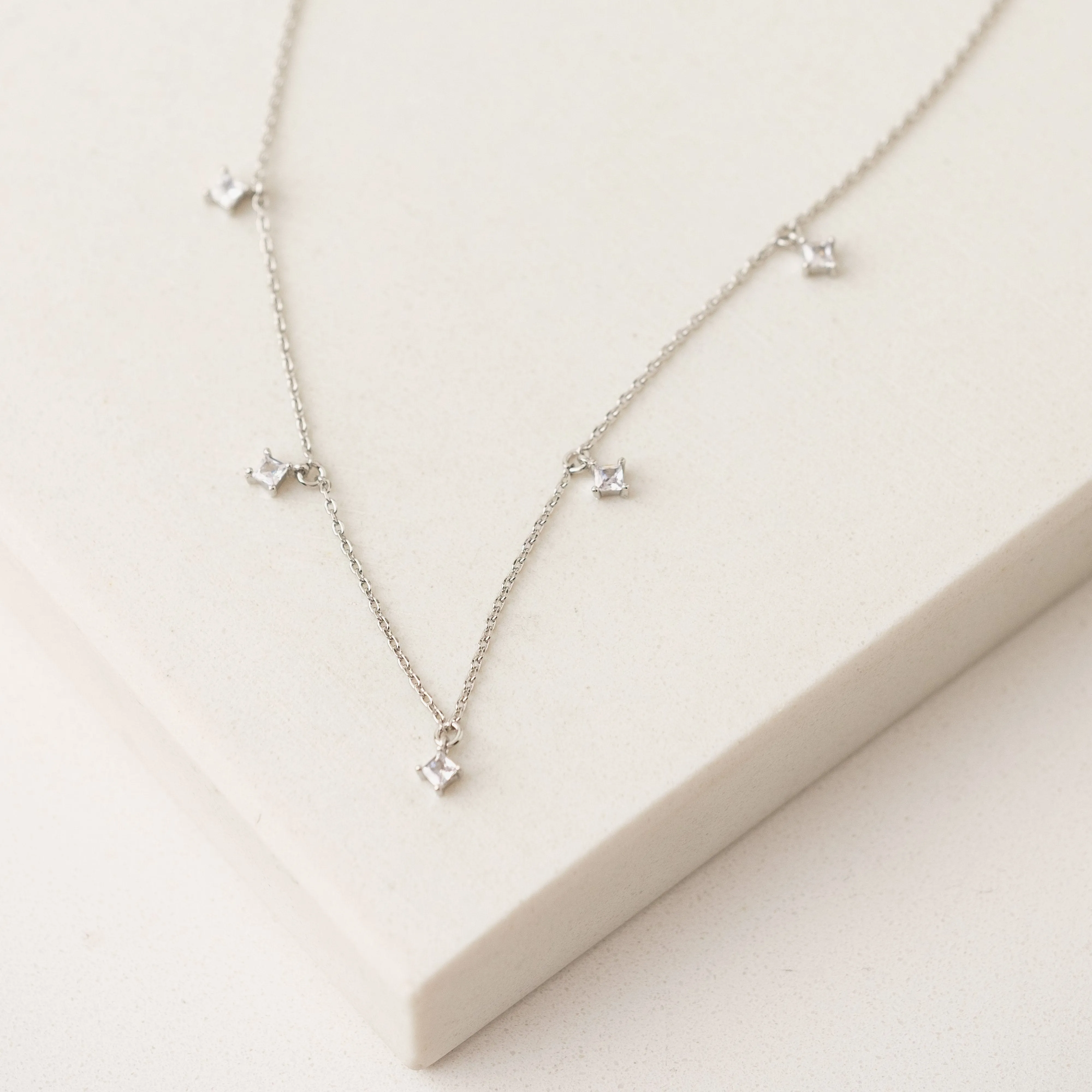 Lyra Cubic Zirconia Necklace Silver